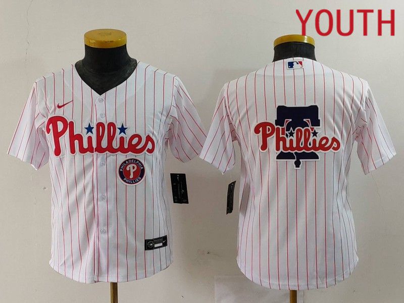 Youth Philadelphia Phillies Blank White stripe Nike Game 2024 MLB Jersey style 6->youth mlb jersey->Youth Jersey